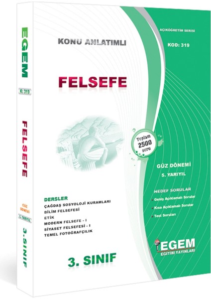 Açık Öğretim (AÖF) Felsefe 2 ve 3. Sınıf Güz ve Bahar 3,4,5,6 ,dönem Konu Anlatımlı Soru