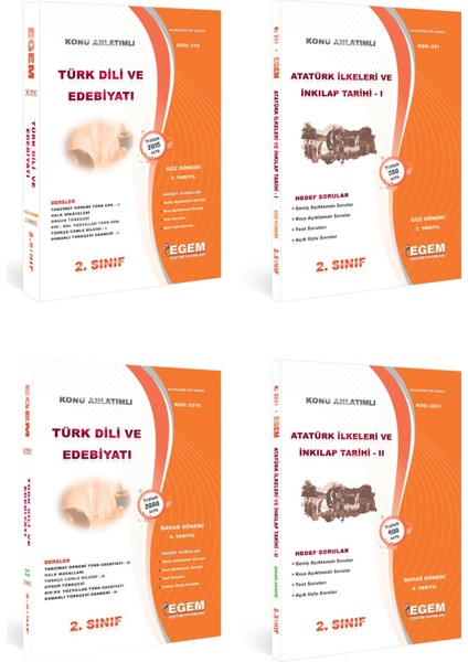 Açık Öğretim (AÖF) Türk Dili ve Edebiyatı 2. Sınıf Güz ve Bahar Dönemi Konu ve Soru Set