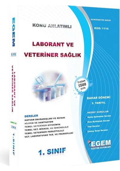 Açık Öğretim (AÖF) Laborant ve Veteriner Sağlık 1. Sınıf Güz ve Bahar Dönemi Anlatımlı Soru Set fiyatları
