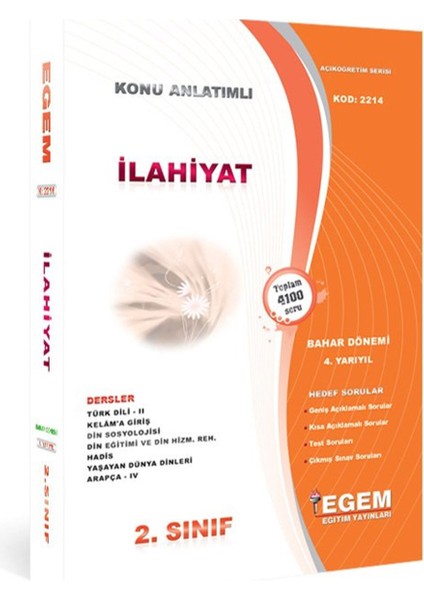 Açık Öğretim (AÖF) İlahiyat 2. Sınıf Güz ve Bahar Dönemleri Konu Soru Tüm Set