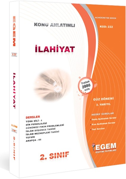 Açık Öğretim (AÖF) İlahiyat 2. Sınıf Güz ve Bahar Dönemleri Konu Soru Tüm Set