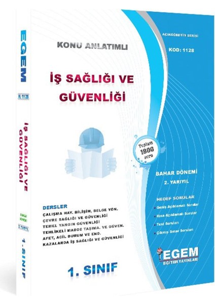 Açık Öğretim (AÖF) İş Sağlığı ve Güvenliği 1 ve 2. Sınıf Güz ve Bahar Dönemi Konu Anlatımlı Soru fiyatları