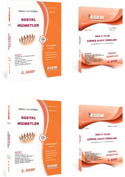 Açık Öğretim (AÖF) Sosyal Hizmetler 2. Sınıf Güz ve Bahar 2 ve 4 Dönem Konu Anlatımlı Soru Set