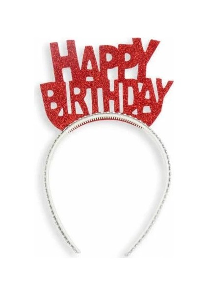 Eva Taç Happy Birthday Yazılı Kırmızı