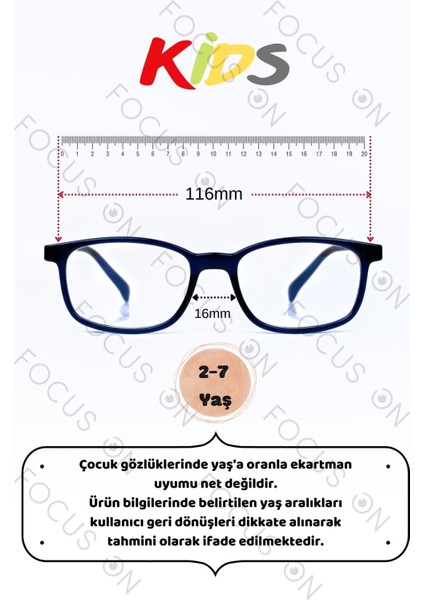 Lacivert 2-7 Yaş Mavi Işık Filtreli Çocuk Ekran Gözlüğü fiyatları