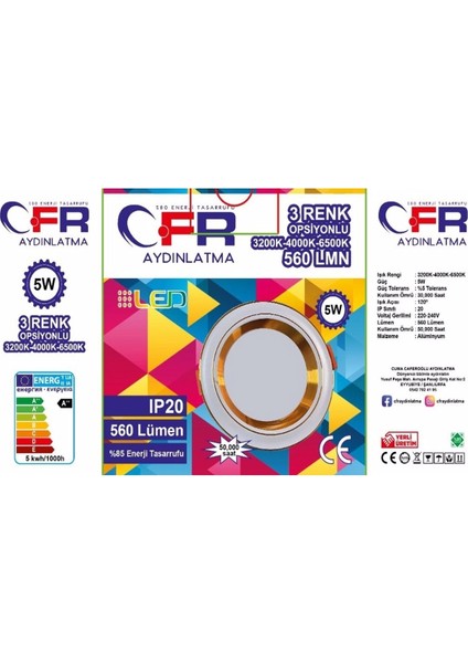 3 Renkli 5W Led Spot Lamba 10 Adet fırsatları