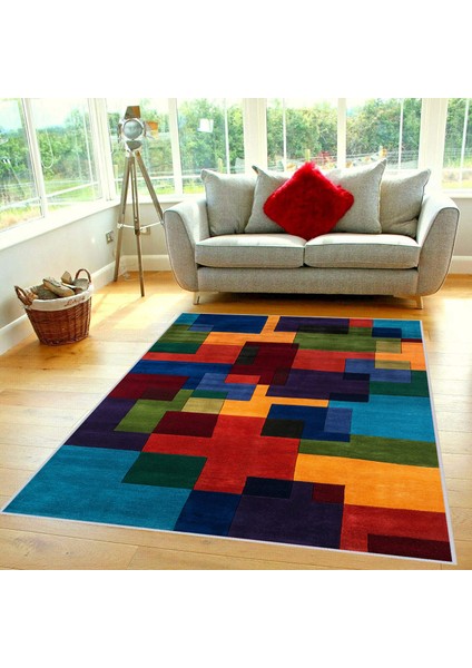 Dijital Baskı Yıkanabilir Kaymaz Taban Salon Halısı RVG0381