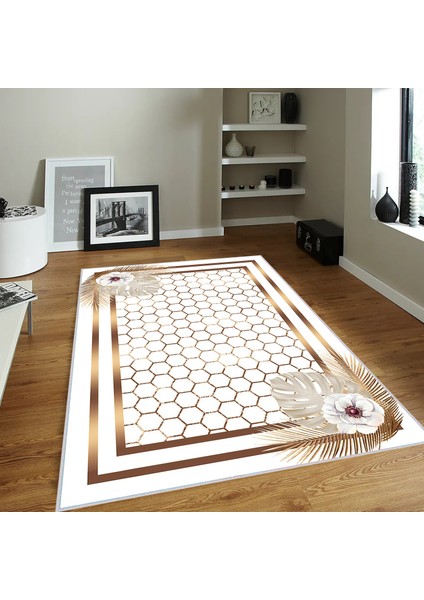 Dijital Baskı Yıkanabilir Kaymaz Taban Salon Halısı RVG0382