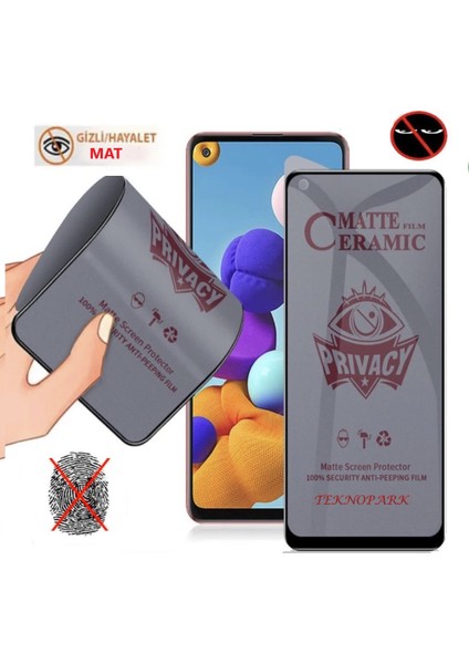 Oppo Reno 7 Lite Mat Hayalet Privacy Tam Kaplayan Cam Seramik Nano Ekran Koruyucu