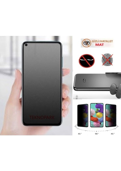 Samsung A21S Mat Hayalet Privacy Tam Kaplayan Seramik Nano Ekran Koruyucu