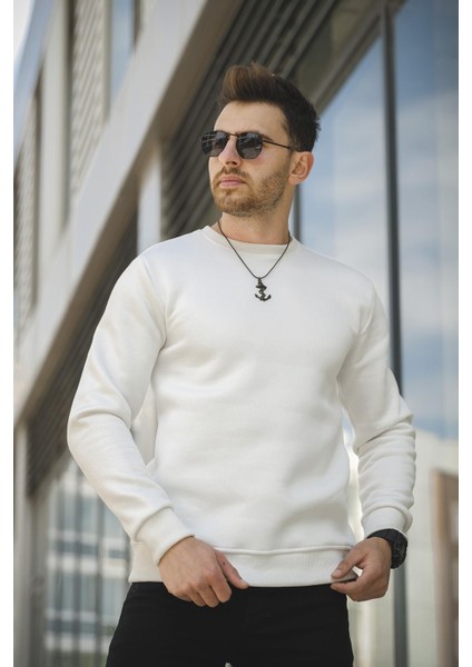 Gomez Fitted Üç Iplik Şardonlu Pamuklu Bisiklet Yaka Sweatshirt fırsatları