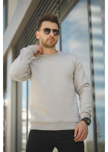 Gomez Fitted Üç Iplik Şardonlu Pamuklu Bisiklet Yaka Sweatshirt fiyatları