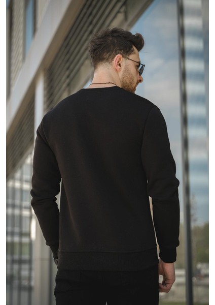 Gomez Fitted Üç Iplik Şardonlu Pamuklu Bisiklet Yaka Sweatshirt