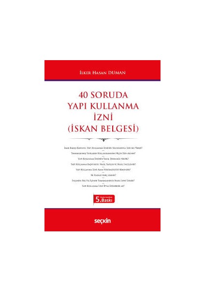 40 Soruda Yapı Kullanma Izni &#40;iskan Belgesi&#41; - İlker Hasan Duman