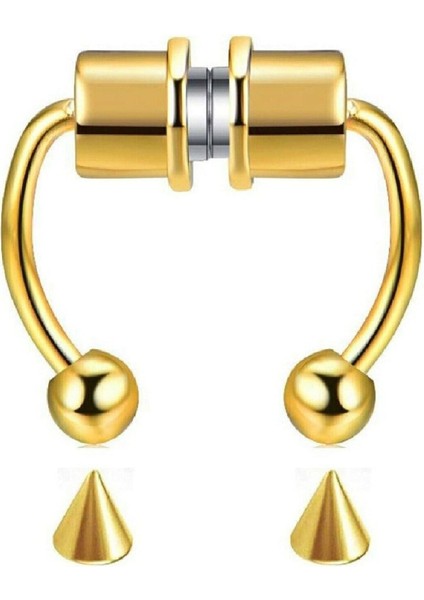 Altın Renk Mıknatıslı Fake Sahte Septum Piercing fiyatları