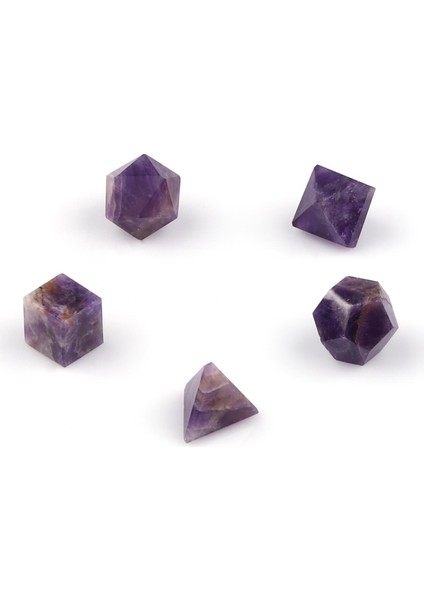 Ametist Doğal Taş Platonik Set