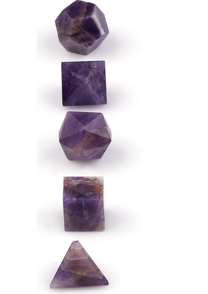 Ametist Doğal Taş Platonik Set modelleri
