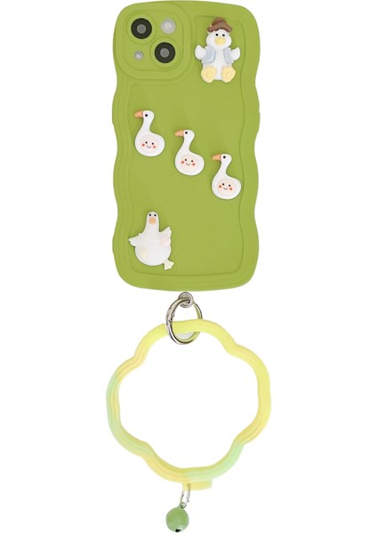 Iphone 13 Koyu Yeşil Için Dalga Edge Ördek Silikon Kılıf (Yurt Dışından)