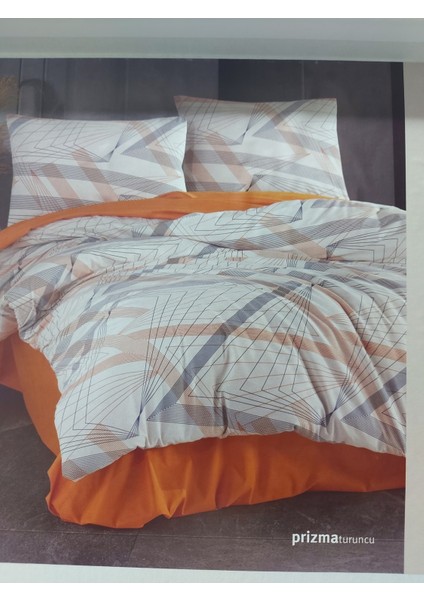 Çift Kişilik Prizma Turuncu Nevresim Takımı modelleri