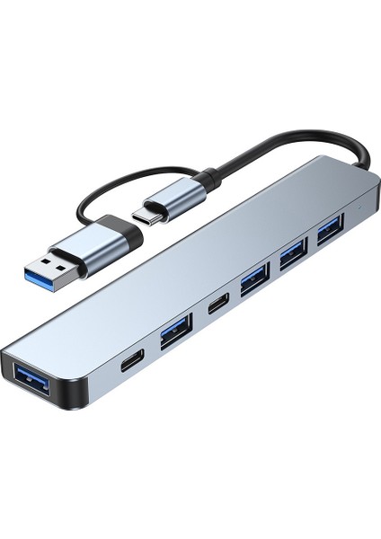 USB Hub Bölücü 7-Ports 8-In-1 Hub Bir Çekme Beş Hub 3.0 Dizüstü Bilgisayar Yerleştirme Istasyonu (Yurt Dışından)