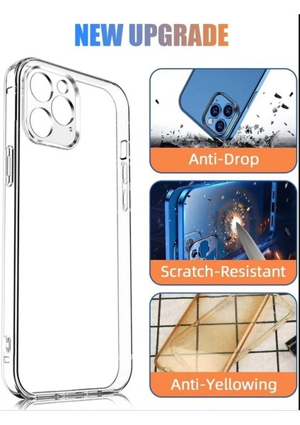 Apple iPhone 13 Pro Max Uyumlu (13 Pro Max) Kamera Korumalı Soft Şeffaf Silikon Kılıf