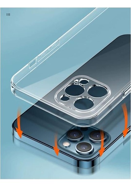 Apple iPhone 13 Pro Max Uyumlu (13 Pro Max) Kamera Korumalı Soft Şeffaf Silikon Kılıf