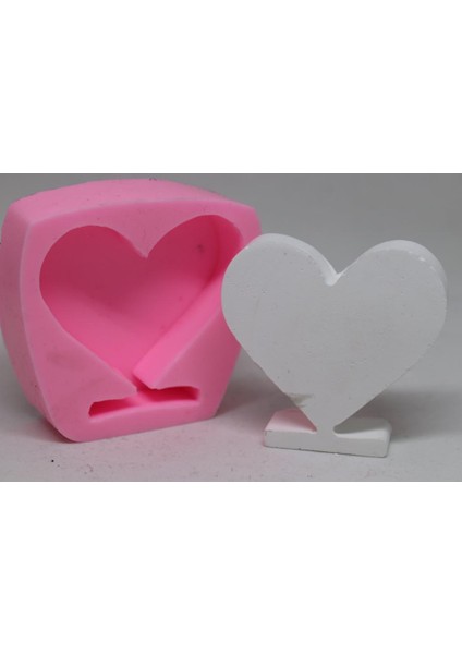 Standlı Kalp Silikon Kalıp