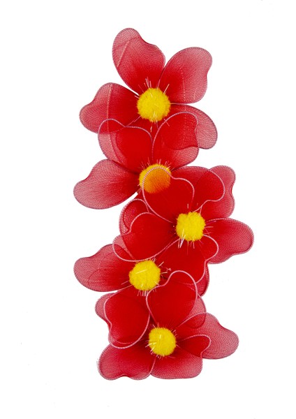 Sarkıt - Süsleme Malzemesi - Çiçek Desenli - 90CM - Kırmızı