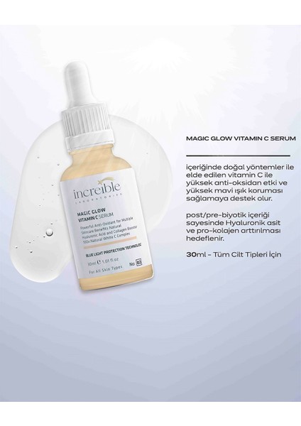 Cilt Aydınlatıcı  Artırıcı Serum %10 C Vitamin % Niacinamide %0,5 Hyaluronik Asit