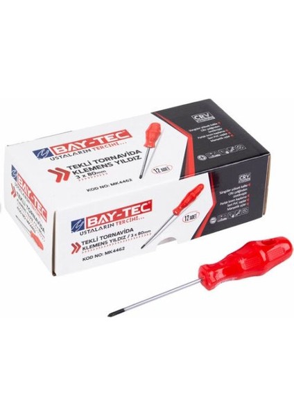 Bay Tec Baytec Tornavida Yıldız 3X80MM Klemens MK4462 9041