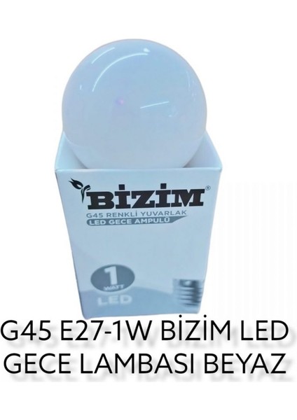 E27-1W Bizim LED Gece Lambası - Beyaz 10 Adet