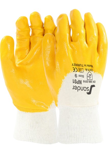 NP01 No:9 Sarı Nitril Eldiven Çift