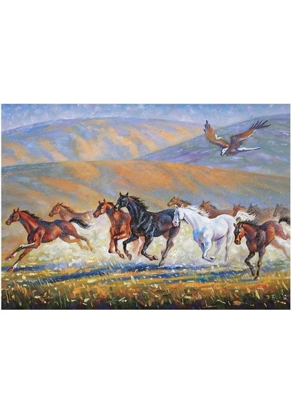 Keskin 34*49 500 Lü Yapboz Bozkırda Atlar