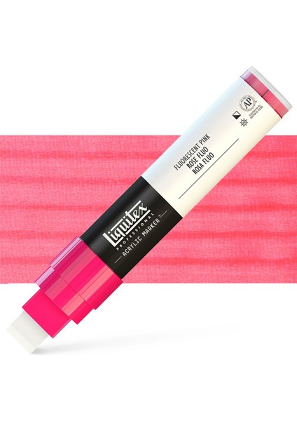 : Professional Akrilik Markör : Kesik Uç (15 Mm) : Fluorescent Pink 987