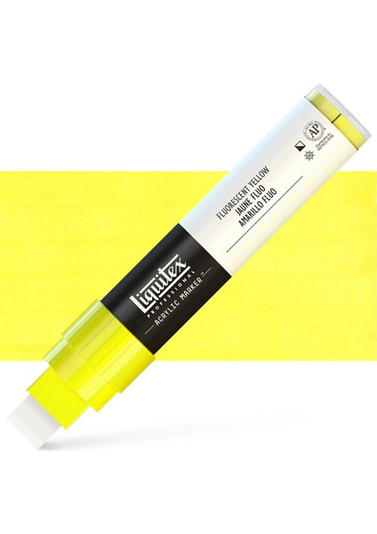 : Professional Akrilik Markör : Kesik Uç (15 Mm) : Fluorescent Yellow 981