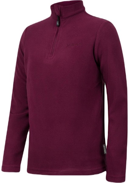 Potra Yarım Fermuarlı Çocuk Polar Sweatshirt Mor