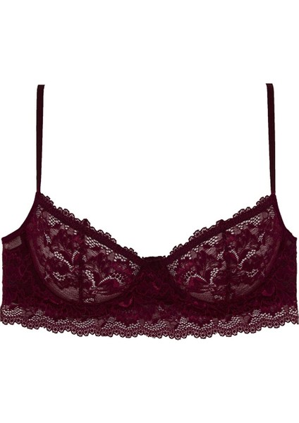 2216 Dantelli Arkası Ip Detaylı Sütyen-Bordo fırsatları