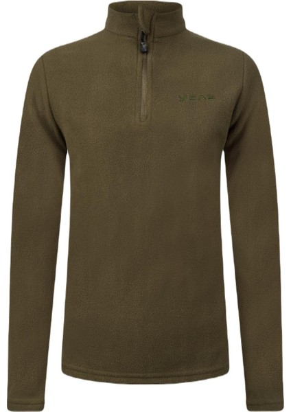 Potra Yarım Fermuarlı Çocuk Polar Sweatshirt Haki