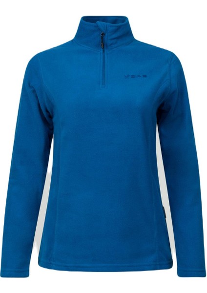 Pinna Yarım Fermuarlı Kadın Polar Sweatshirt Mavi