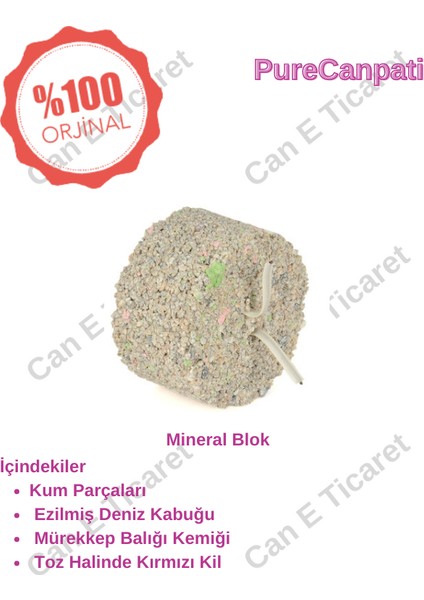 Quik Enerji-Mineral-Kalsiyum Blok-Mürekkep Balığı (Kalamar) Kemiği S Boy Ve Tutacak