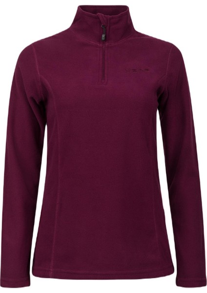 Pinna Yarım Fermuarlı Kadın Polar Sweatshirt Mor