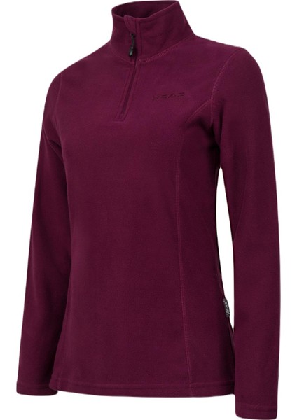Pinna Yarım Fermuarlı Kadın Polar Sweatshirt Mor