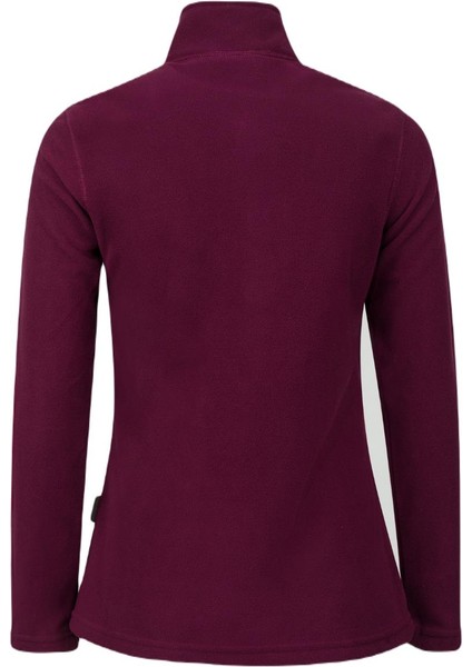 Pinna Yarım Fermuarlı Kadın Polar Sweatshirt Mor