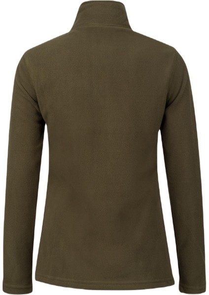 Pinna Yarım Fermuarlı Kadın Polar Sweatshirt Haki