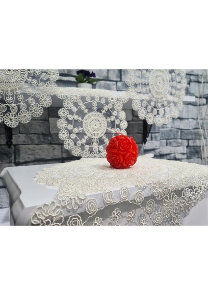 Çiçek Kordonlu 5 Parça Salon Takımı Krem modelleri