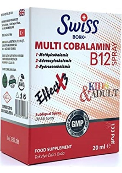 Multi Cobalamin B12 Dilaltı Sprey 20 Ml