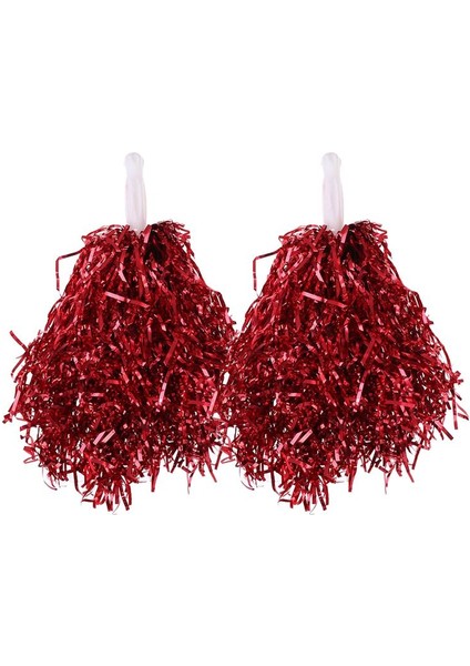 1 Çift ( 2 Adet ) 25 cm Parlak Kırmızı Renk 23 Nisan Gösteri Ponponu 30 gr