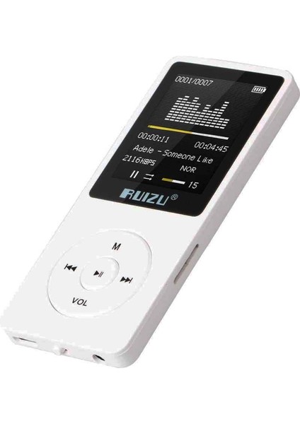 X02 Ultra Ince Mp3 Çalar 4gb Fm Radyo Beyaz