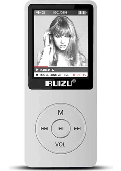 X02 Ultra Ince Mp3 Çalar 8gb Fm Radyo Beyaz