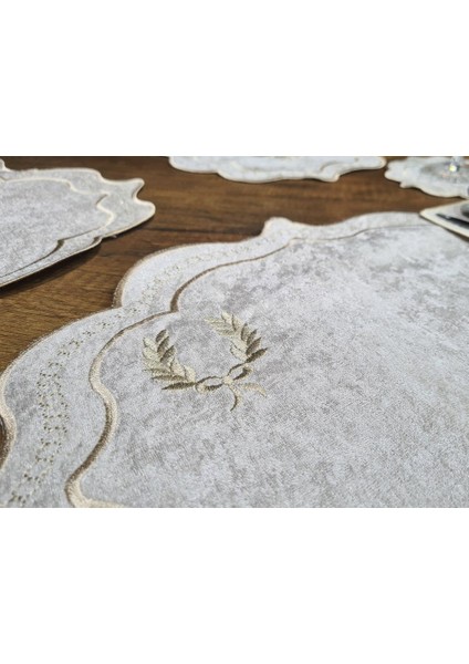 Fiyonk Nakışlı 19 Parça Amerikan Servis Seti Krem Cappucino fırsatları